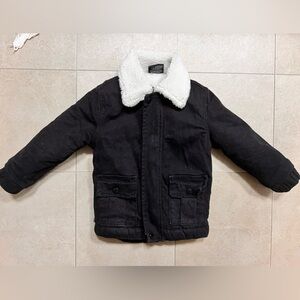 Little Bipsy Black Sherpa Lined Coat